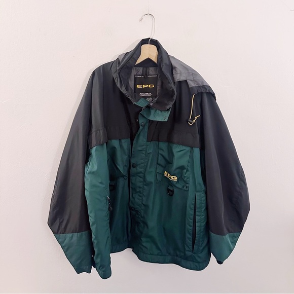 Vintage EPG Nautica Men's Black Green Jacket Extreme Performance Wear - Picture 5 of 5